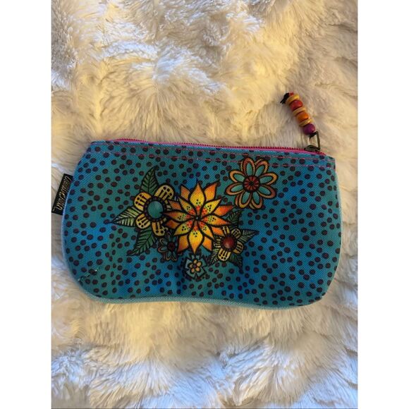 Laurel Burch "Feline Clan" Mini Clutch Cosemtic Pouch EUC - Picture 2 of 6